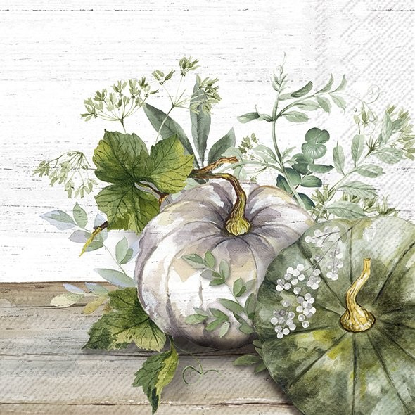 Servietten GREEN AND WHITE PUMPKIN